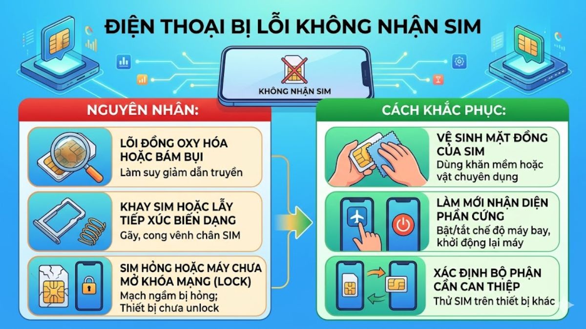 Điện thoại bị lỗi không nhận SIM