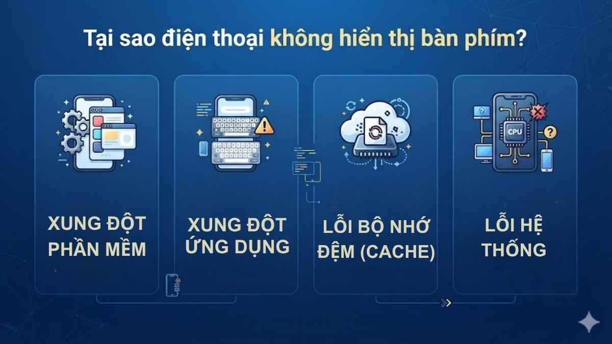 Điện thoại không hiển thị bàn phím do nhiều nguyên nhân