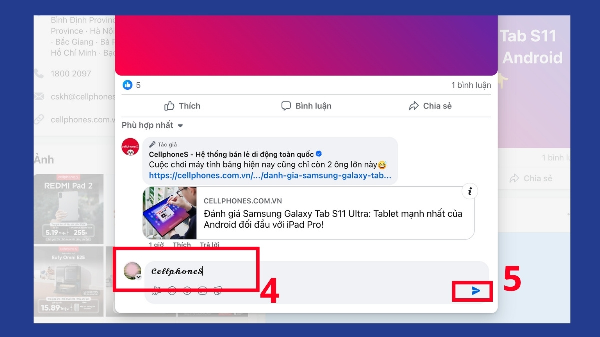 Cách đổi font chữ trên Facebook trong bình luận bước 4, 5