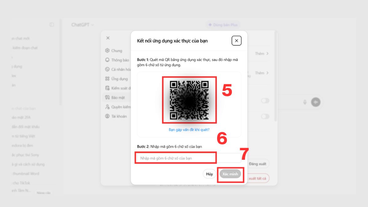 Đổi mật khẩu ChatGPT và xác thực 2 yếu tố bước 5