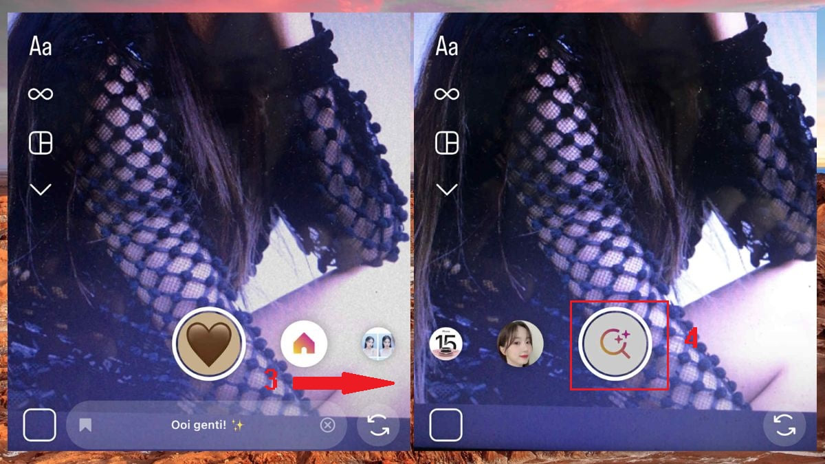 Tìm kiếm filter con thỏ trên Instagram bước 3, 4