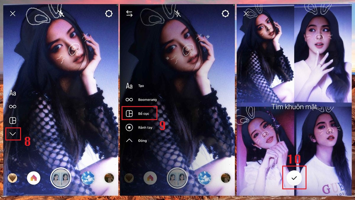 Quay video với filter con thỏ trên Instagram