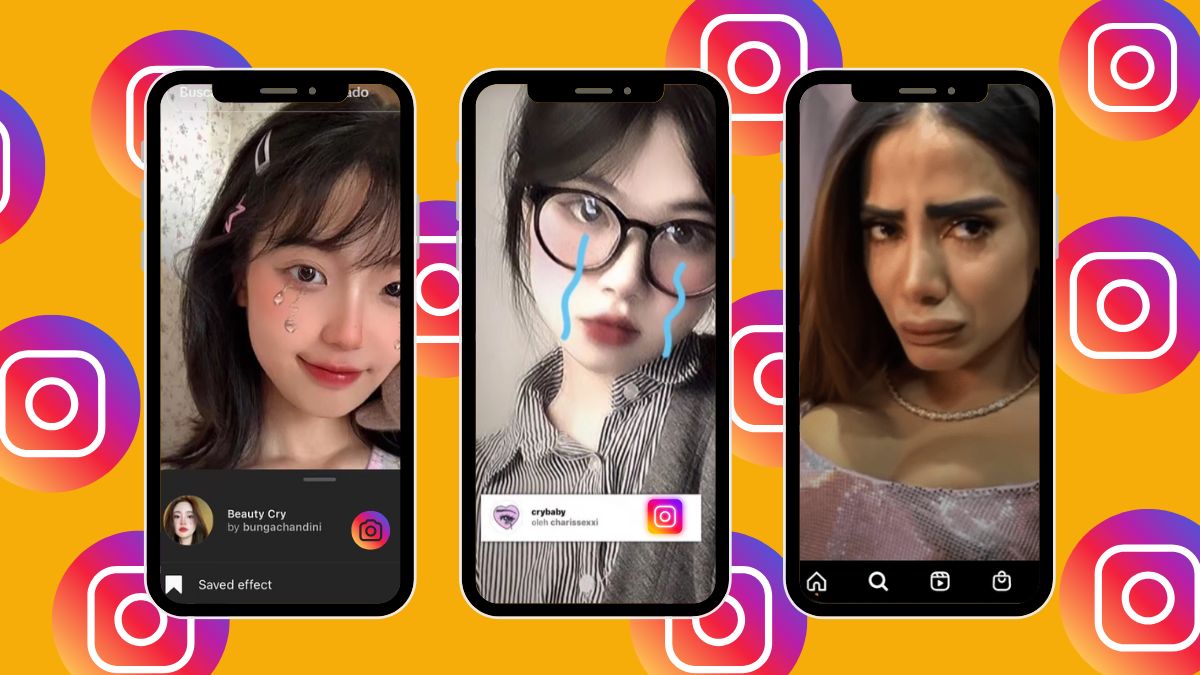 Các filter tương tự như filter khóc trên Instagram