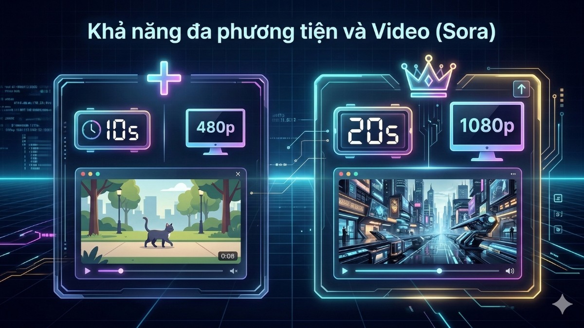 Khả năng tạo video phụ thuộc vào mức giá ChatGPT 