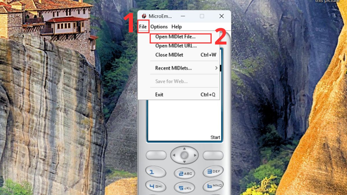 Sử dụng phần mềm giả lập Java trên PC - MicroEmulator bước 1, 2 