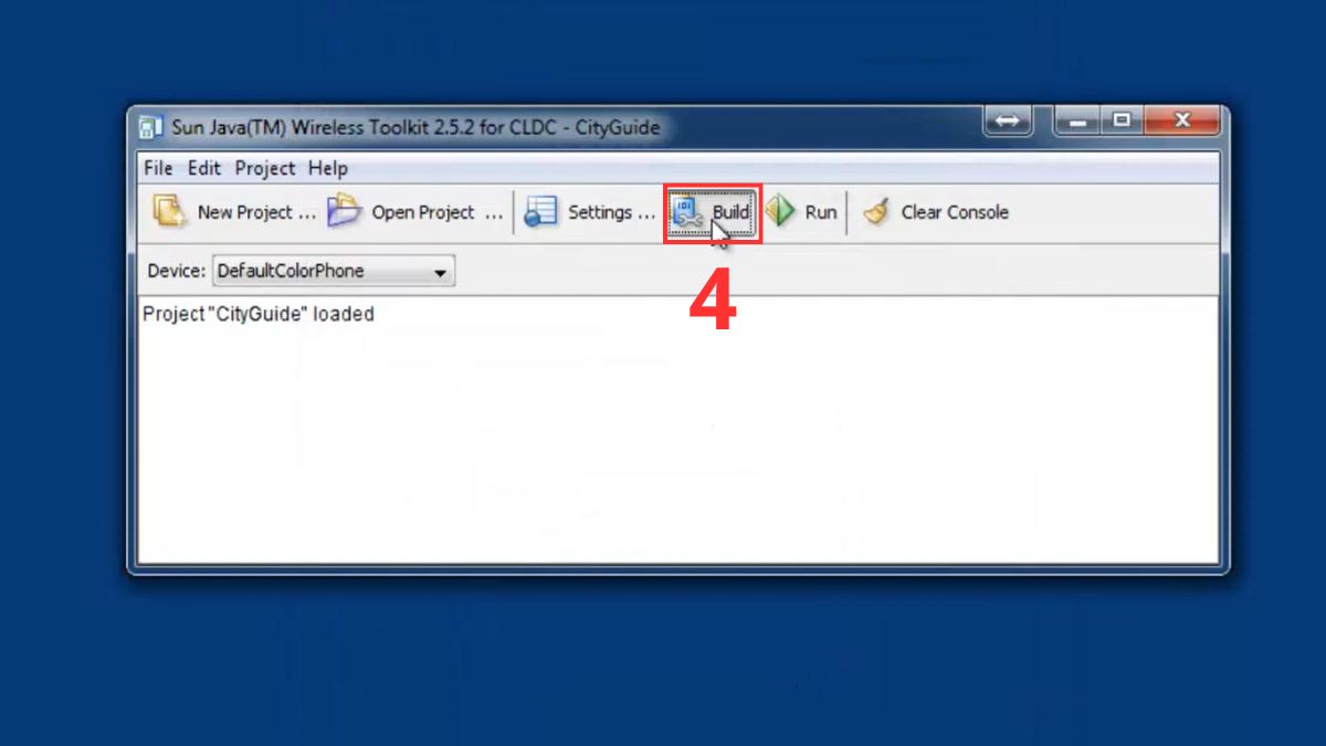 Sử dụng phần mềm giả lập Java trên PC - Sun Java Wireless Toolkit bước 4