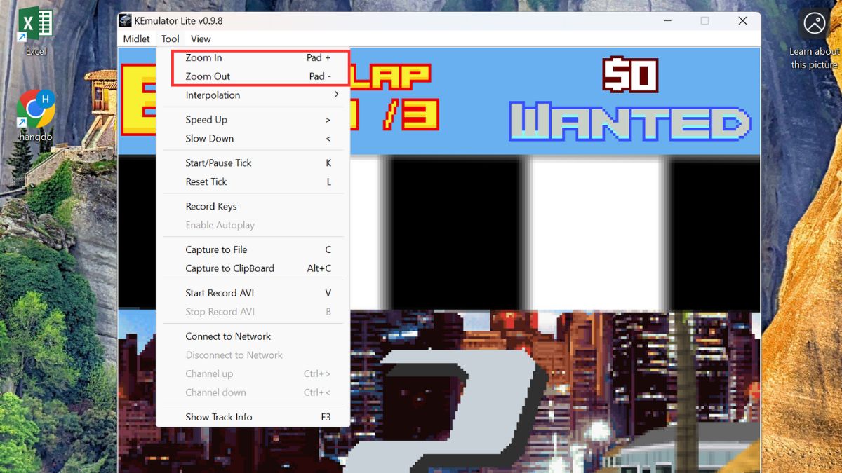 Tùy chỉnh cài đặt khi giả lập Java trên PC - Phóng to, thu nhỏ
