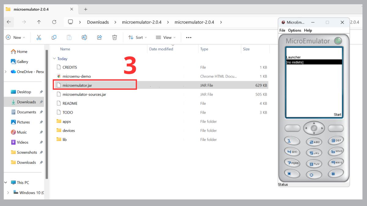 Giả lập Java trên PC - MicroEmulator bước 3