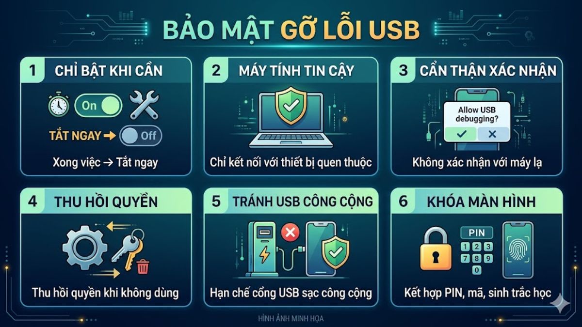 Lưu ý khi gỡ lỗi USB