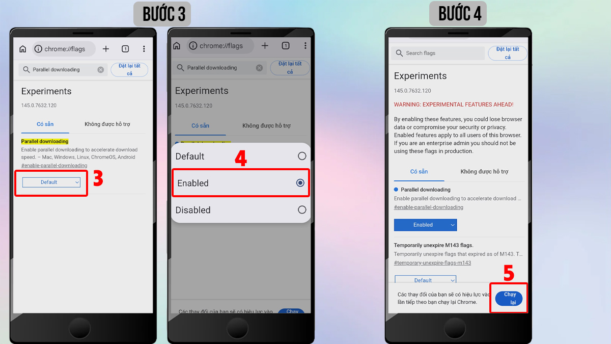 Tăng tốc Google Chrome cho Android với Chrome Flags bước 3, 4