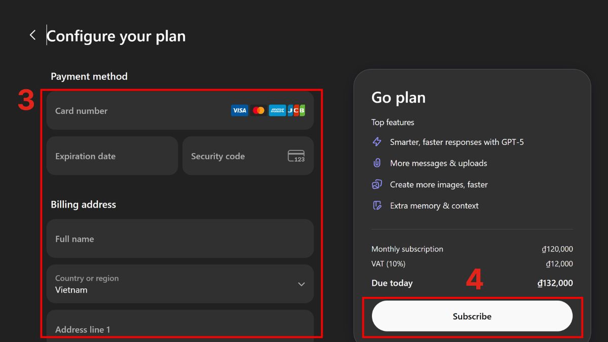 Đăng nhập GPT-4.5 qua gói cao cấp bước 3