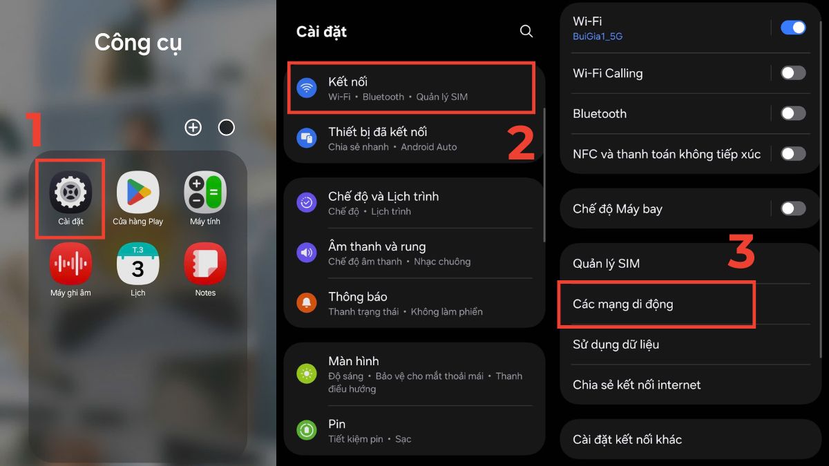 Khắc phục lỗi gửi ảnh qua tin nhắn SMS không được trên Android - Cấu hình lại điểm truy cập bước 1