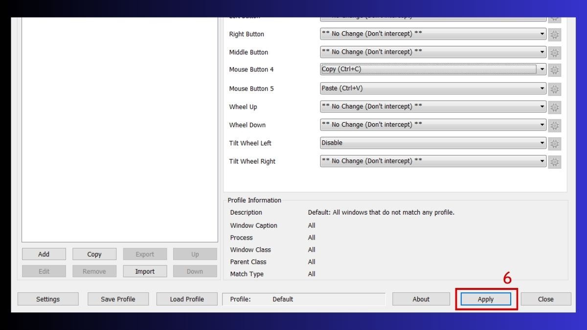 Hai nút bên hông chuột để làm gì? - Gán phím tắt theo yêu cầu bước 3