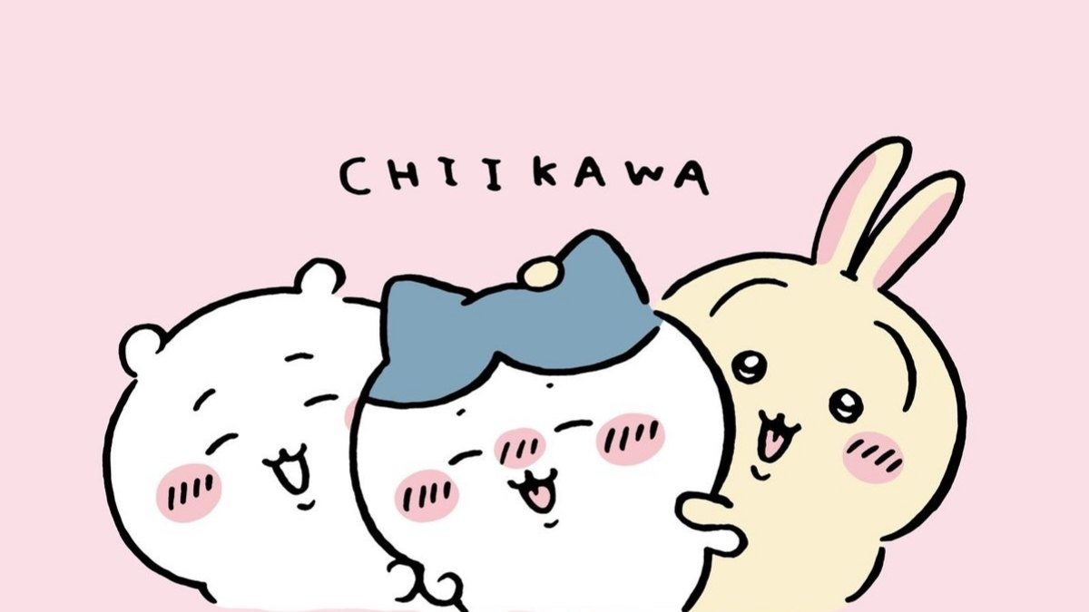 Hình nền Chiikawa nền hồng