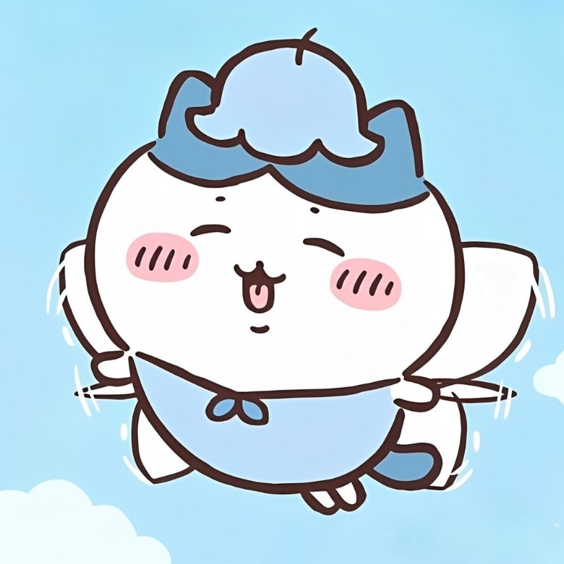 Hình nền Chiikawa dễ thương nền xanh