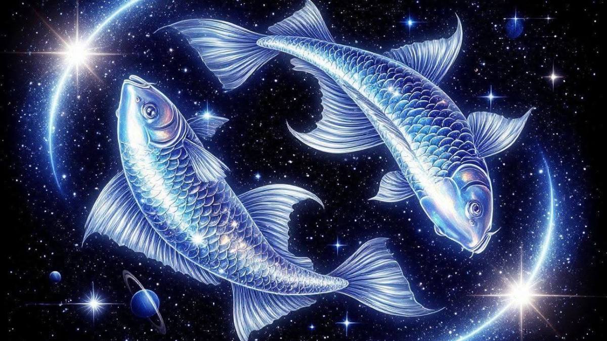 Hình nền cung Song Ngư giữa ngân hà