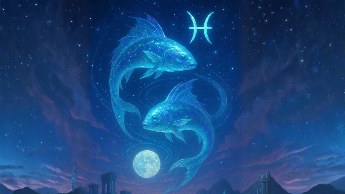 Hình nền cung Song Ngư trên bầu trời