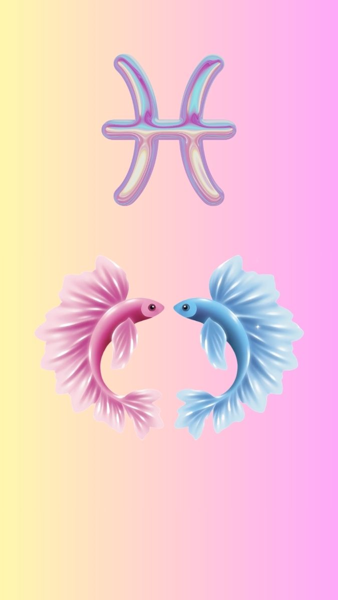 Hình nền cung Song Ngư đôi cá đáng yêu