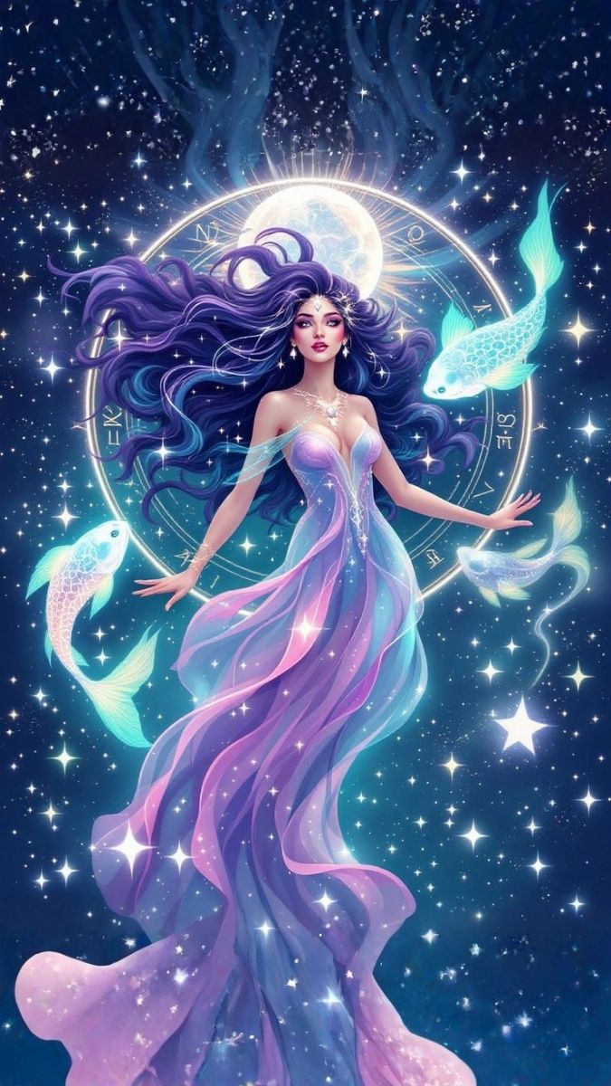 Hình nền cung Song Ngư đẹp, lấp lánh