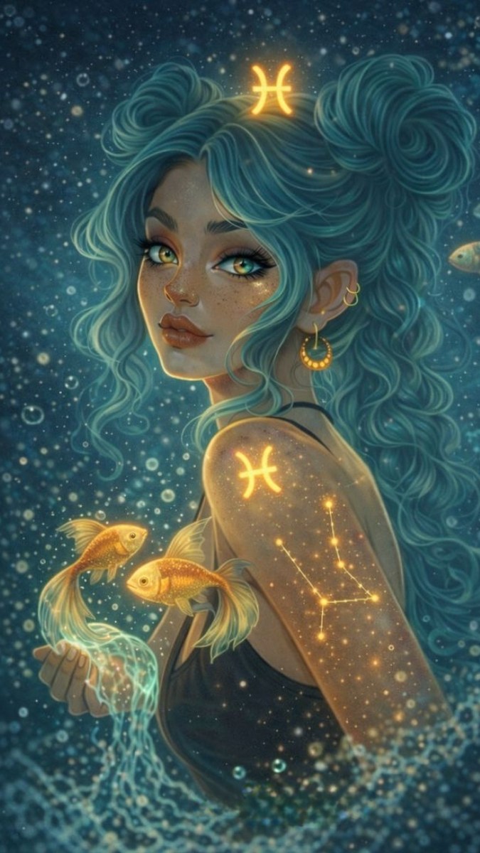 Hình nền cung Song Ngư lấp lánh cực hot