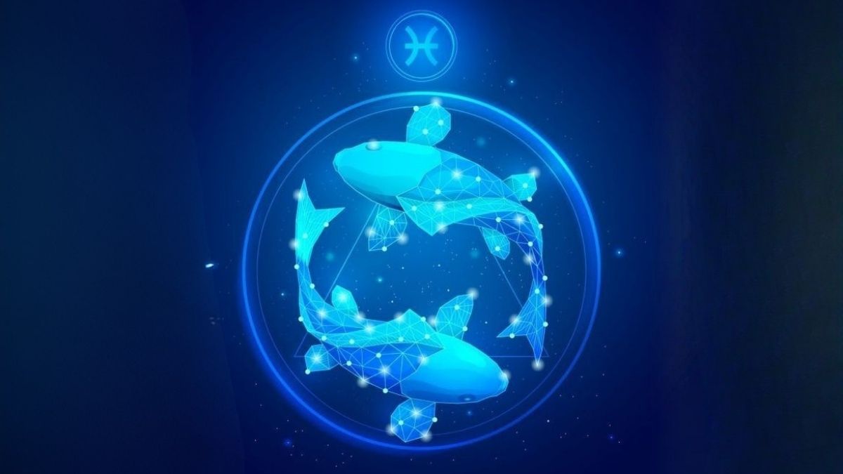 Hình nền cung Song Ngư màu xanh lam