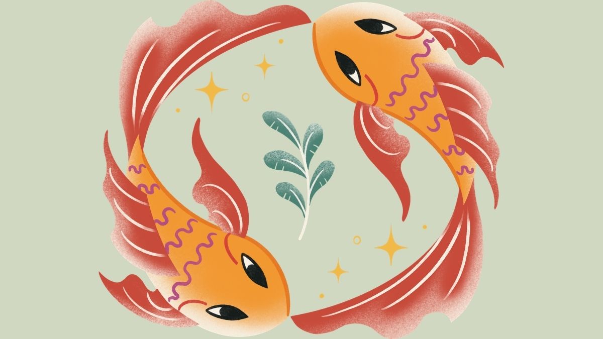 Hình nền cung Song Ngư nét vẽ gần gũi