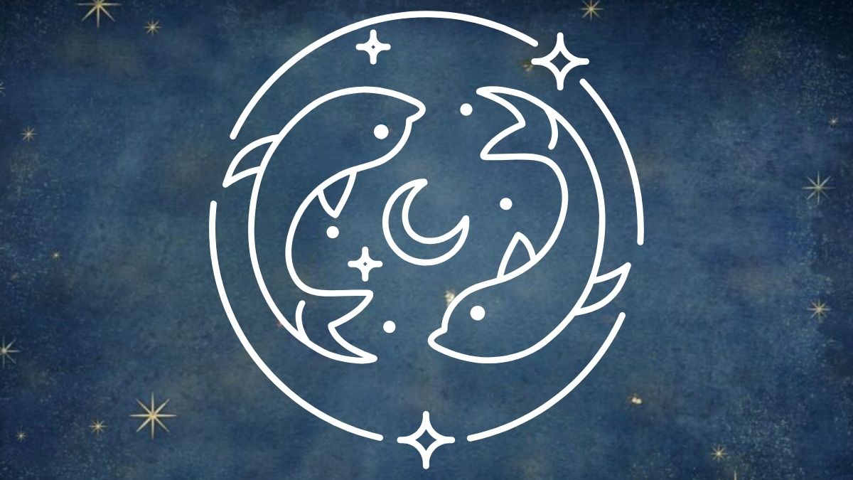 Hình nền cung Song Ngư nét vẽ tối giản