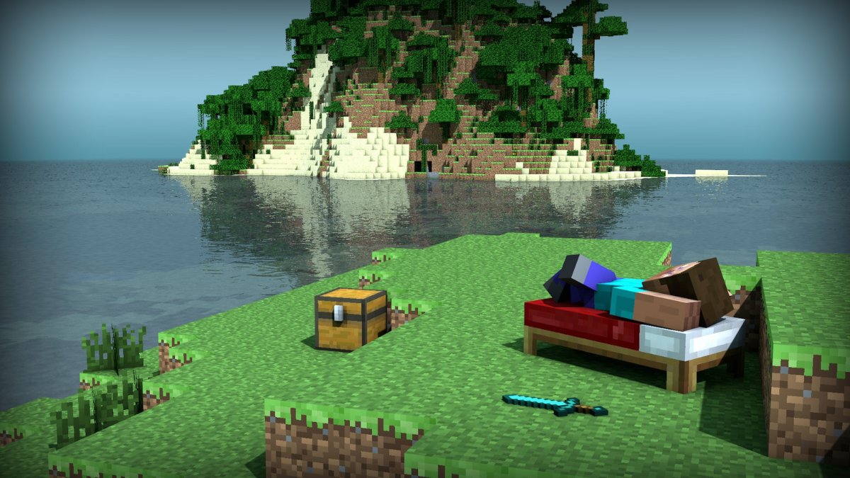 Hình nền Minecraft chill ngoài đảo