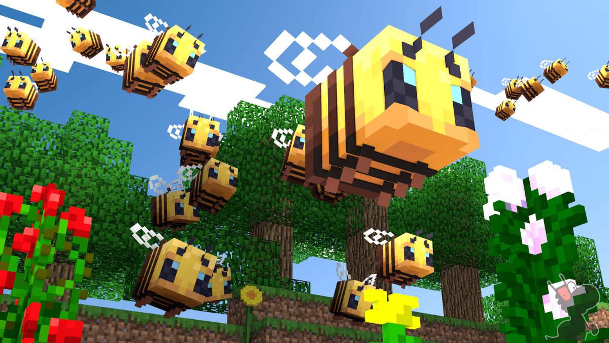 Hình nền Minecraft những chú ong mật pixel đáng yêu