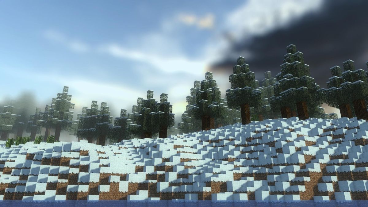Hình nền Minecraft tuyết trắng lãng mạn