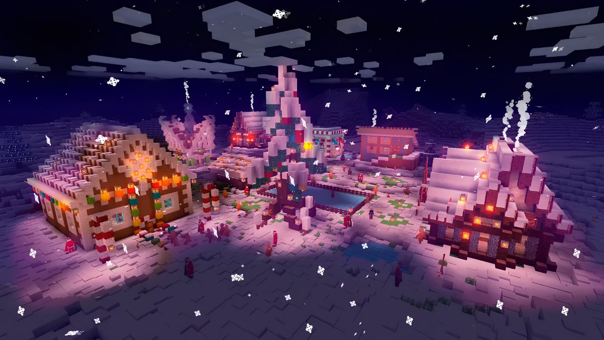 Hình nền Minecraft tuyết đầu mùa