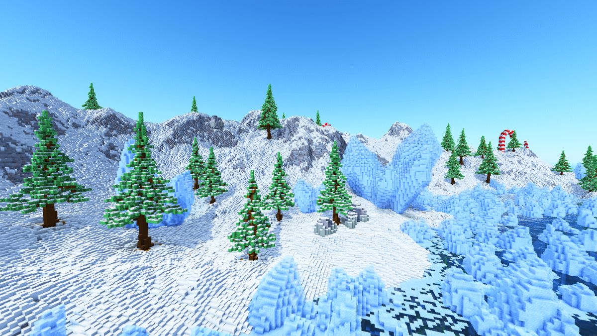 Hình nền Minecraft tuyết trắng phủ đẹp