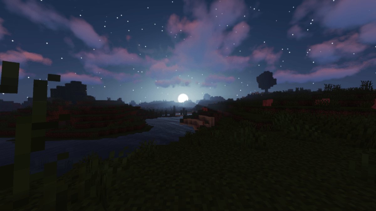 Hình nền Minecraft trời đêm sáng sao
