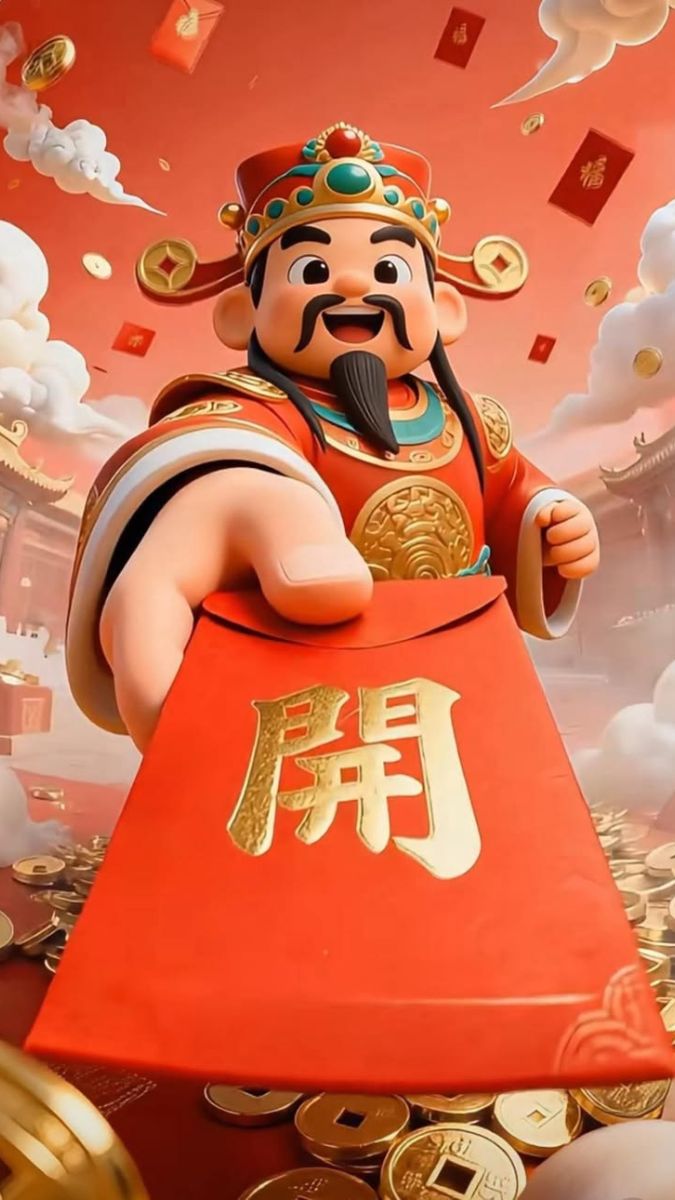 Hình nền Ông Thần Tài đẹp đang phát lì xì