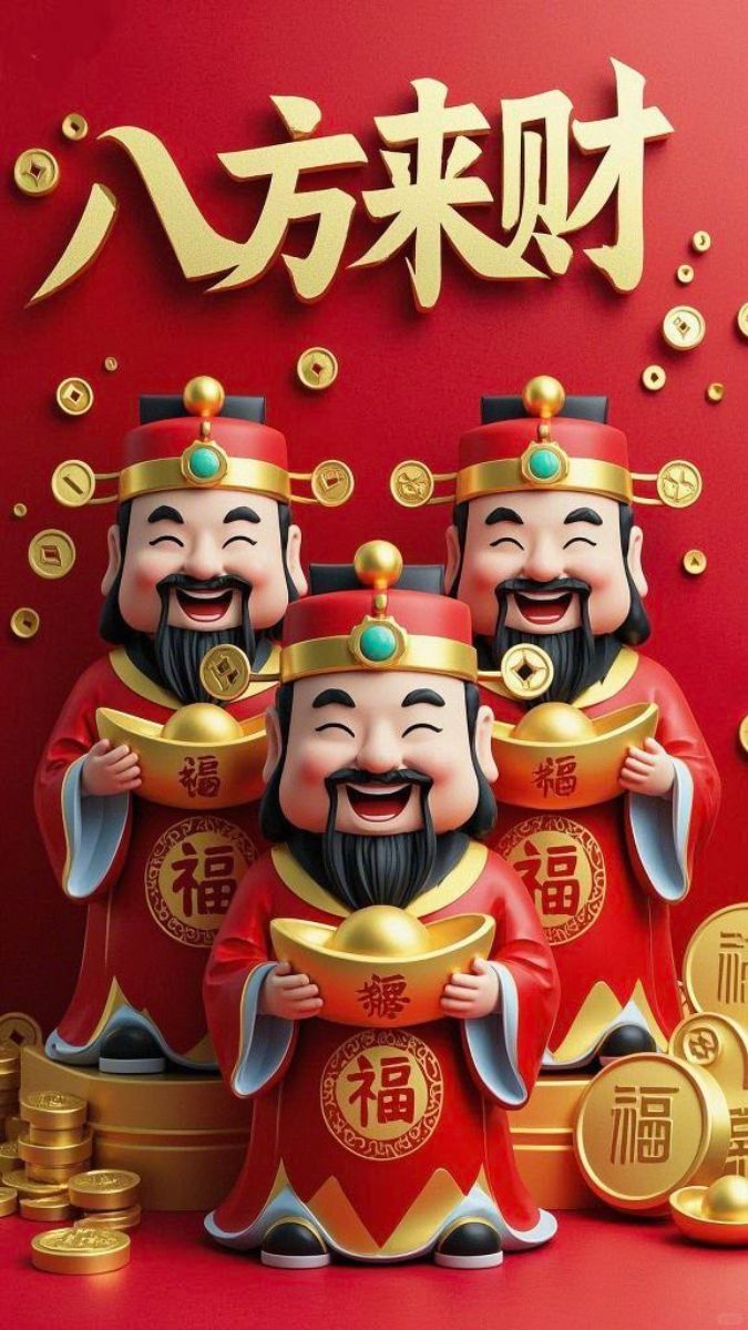 Hình nền Ông Thần Tài nền đỏ