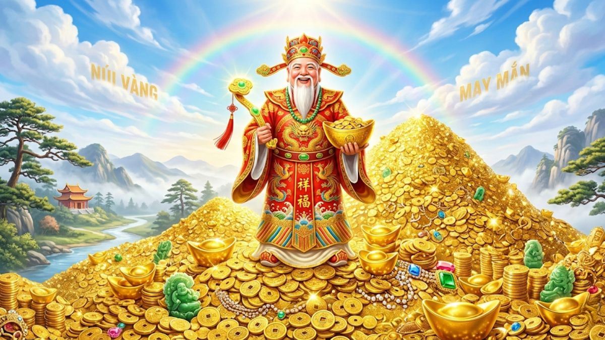 Hình nền ông thần tài trên trời