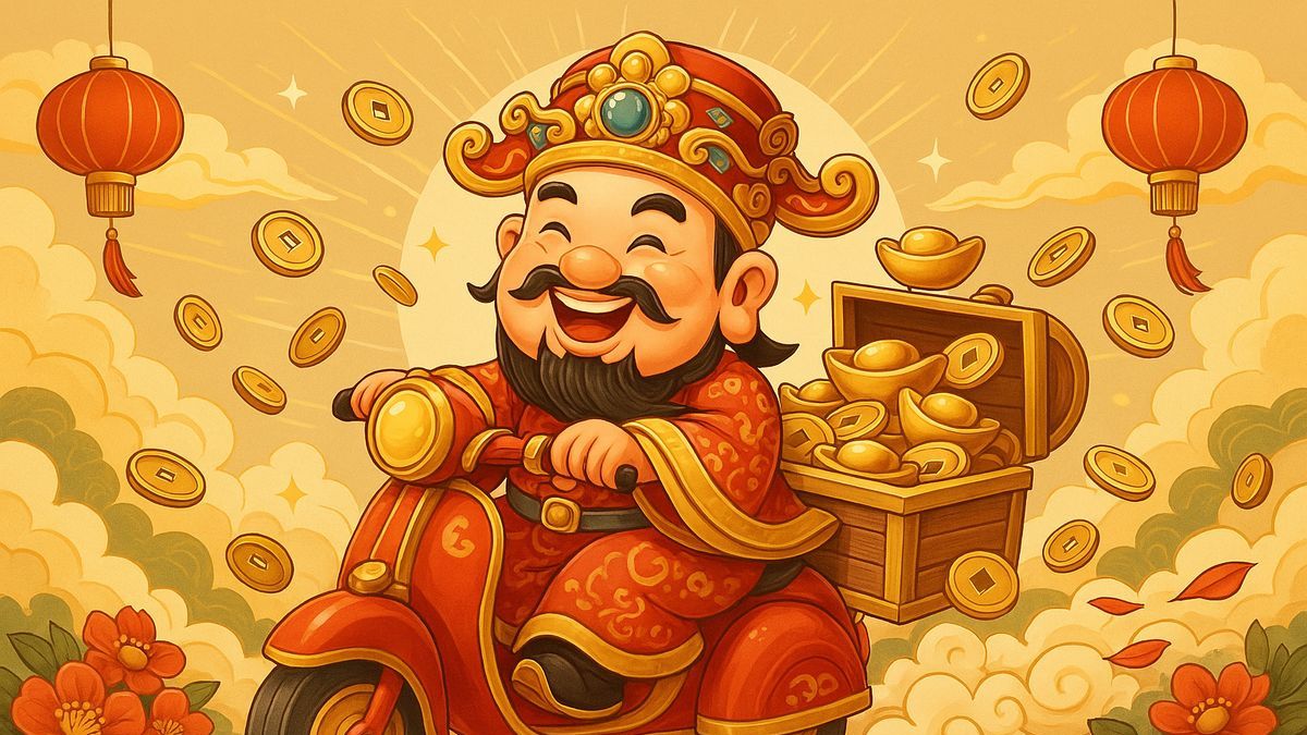 Hình nền Ông Thần Tài may mắn, đáng yêu