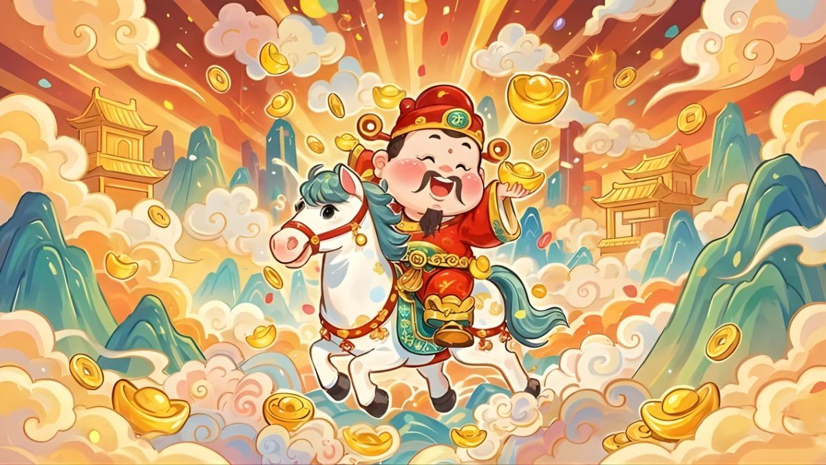 Hình nền Ông Thần Tài rải lộc