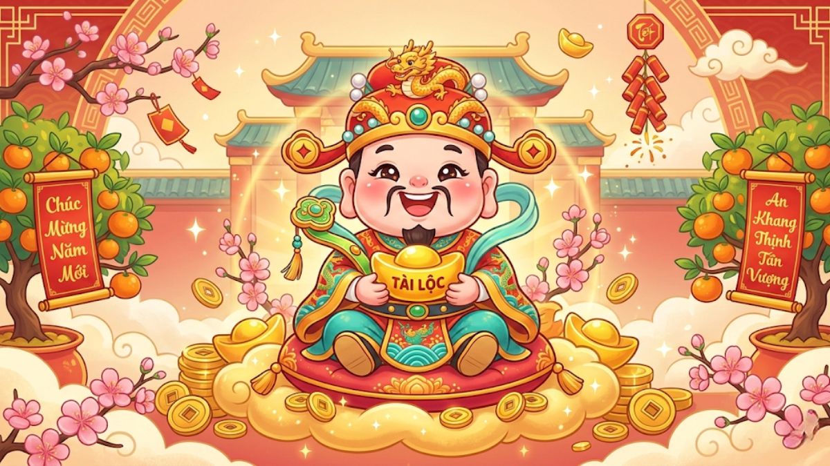 Hình nền Ông Thần Tài thu hút tài lộc