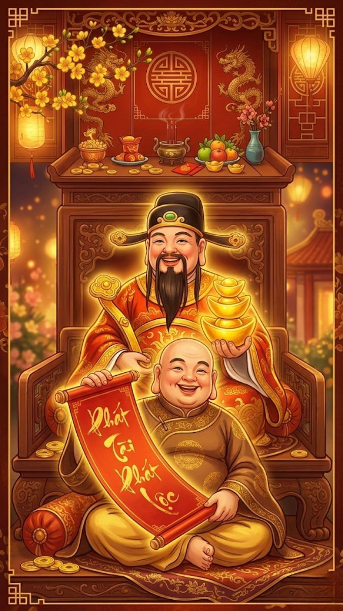 Hình nền Ông Thần Tài phát tài phát lộc