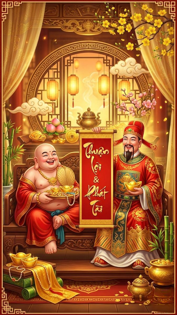 Hình nền Ông Thần Tài may mắn