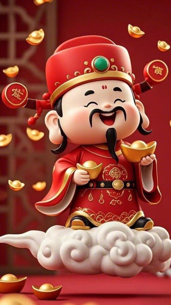 Hình nền Ông Thần Tài cưỡi mây