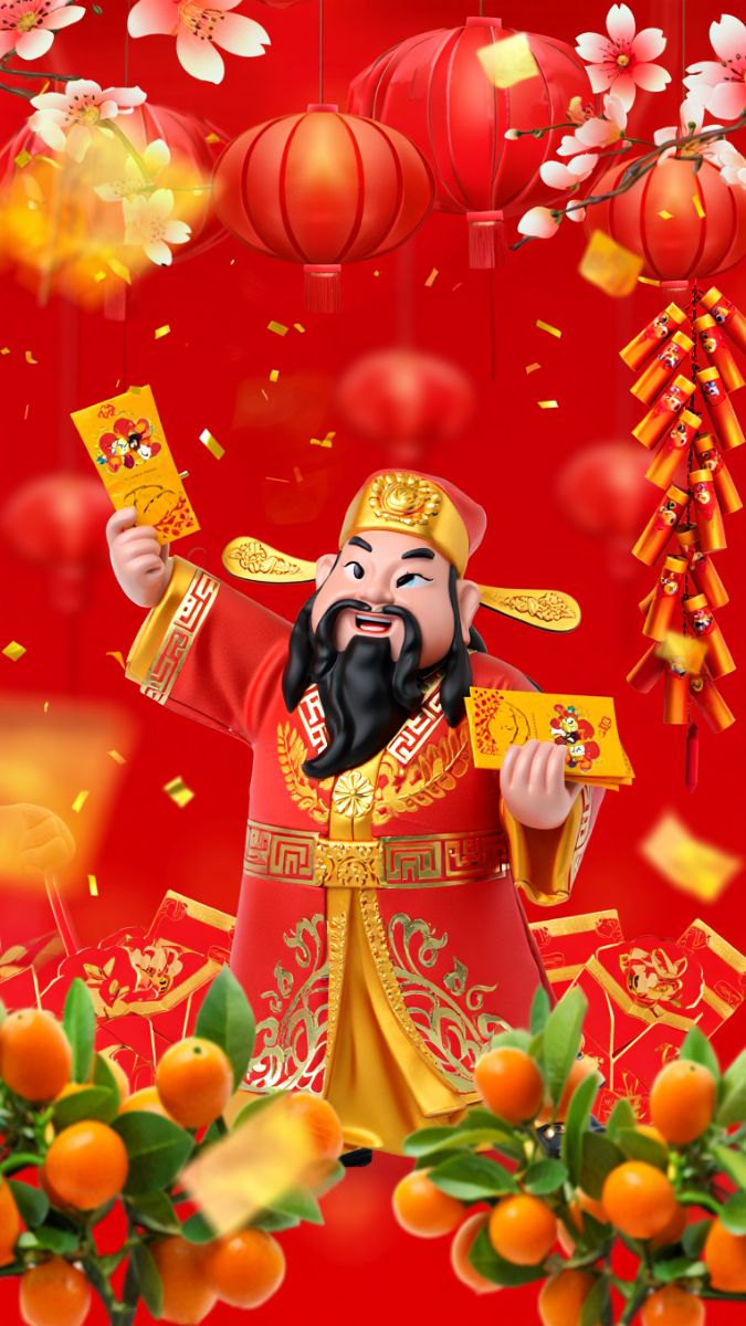 Hình nền Ông Thần Tài phát lì xì