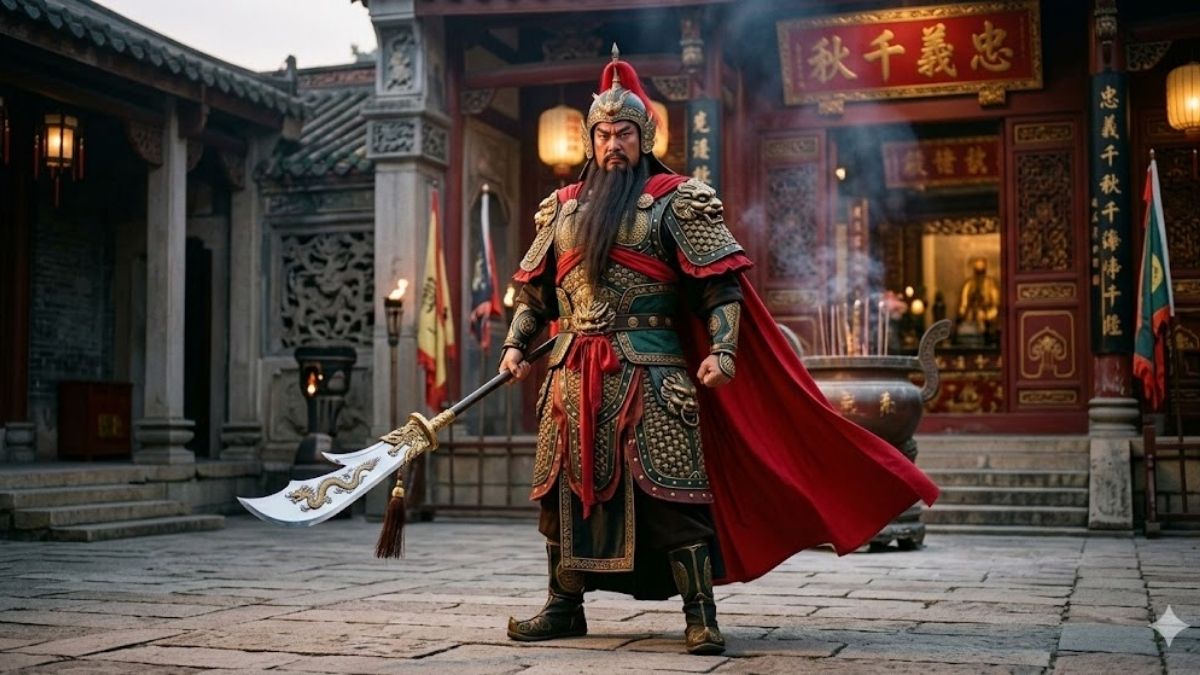 Hình nền Quan Công đại diện cho sự mạnh mẽ, dũng cảm