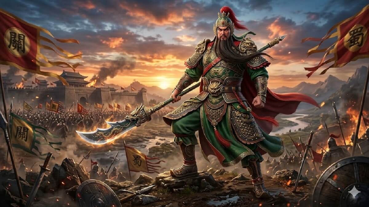 Hình nền Quan Công 3D dũng mãnh