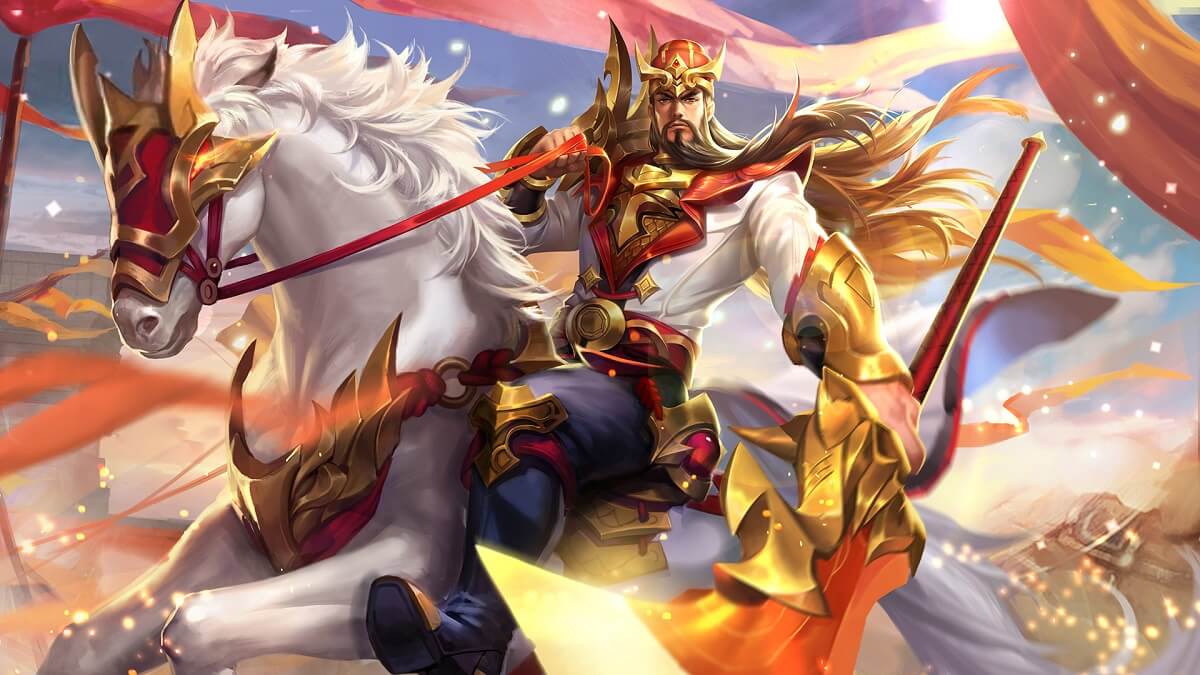 Hình nền Quan Công cưỡi ngựa oai vệ