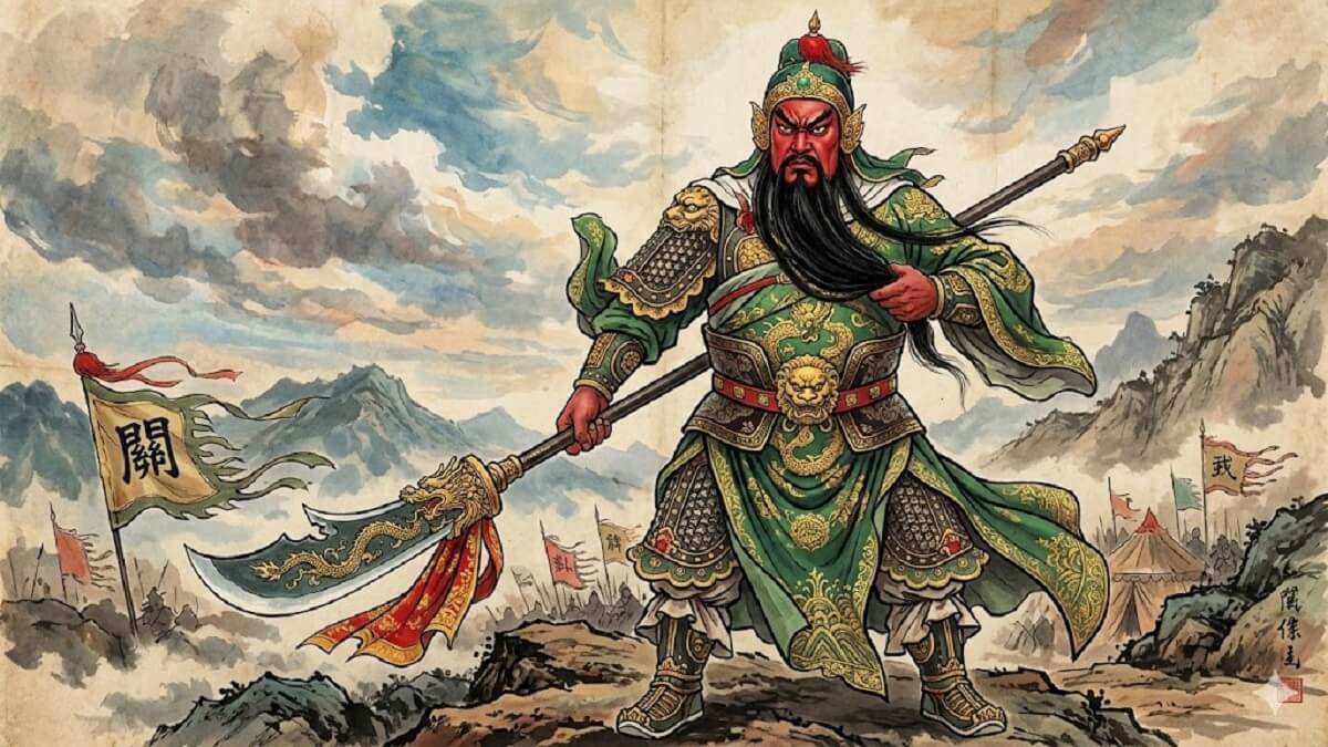 Hình nền Quan Công mở mắt đăm chiêu