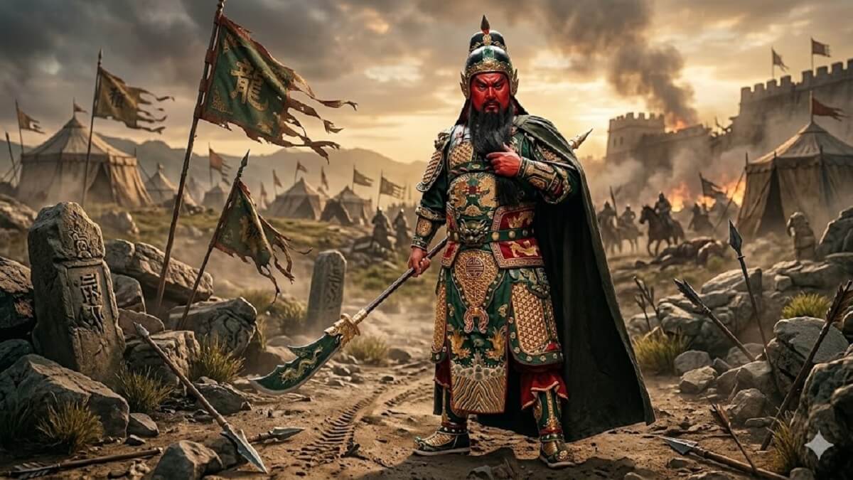 Hình nền Quan Công vuốt râu cho máy tính