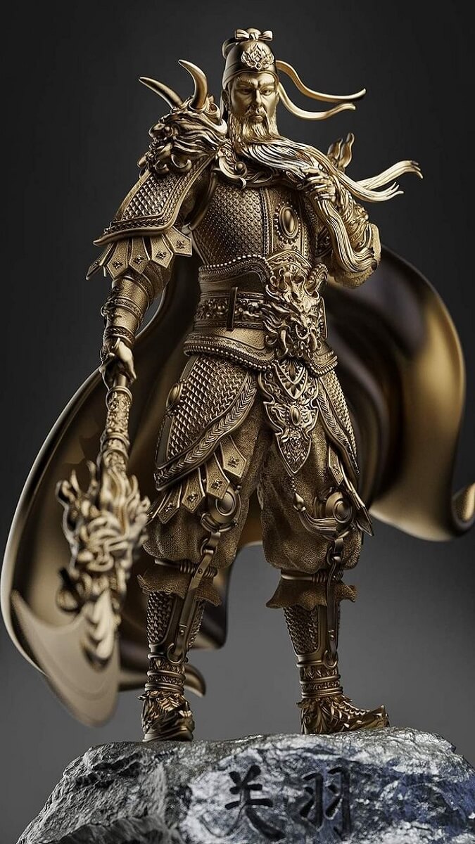 Hình nền Quan Công vuốt râu đẹp cho điện thoại