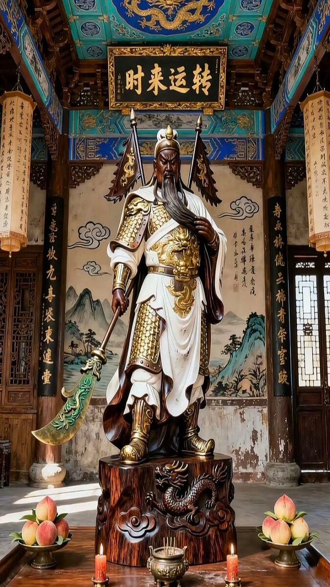 Hình nền Quan Công vuốt râu nhìn đăm chiêu